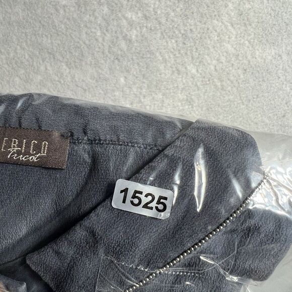 Peserico Silk Blend Tops Long Sleeve Beaded Trim - Gray Women’s 50 (Large) - Picture 13 of 13